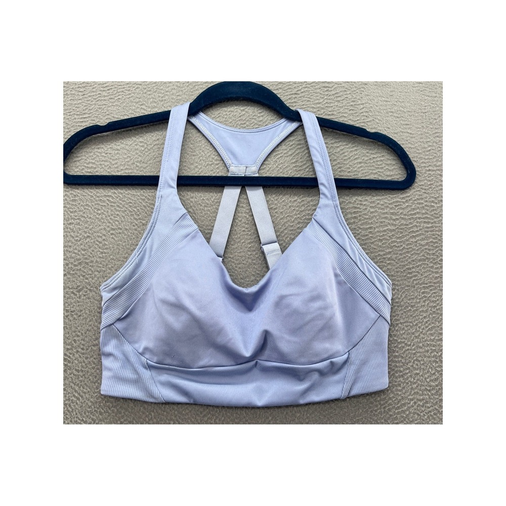 Avia Womens Sports Bra Sz M Periwinkle Blue Racerback Adjustable Straps